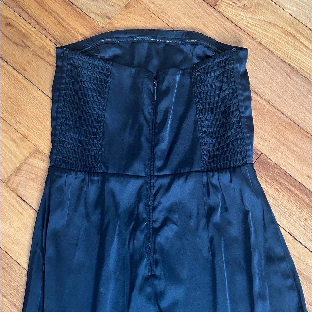 Abercrombie Black Strapless Satin Sculpt Maxi Dress